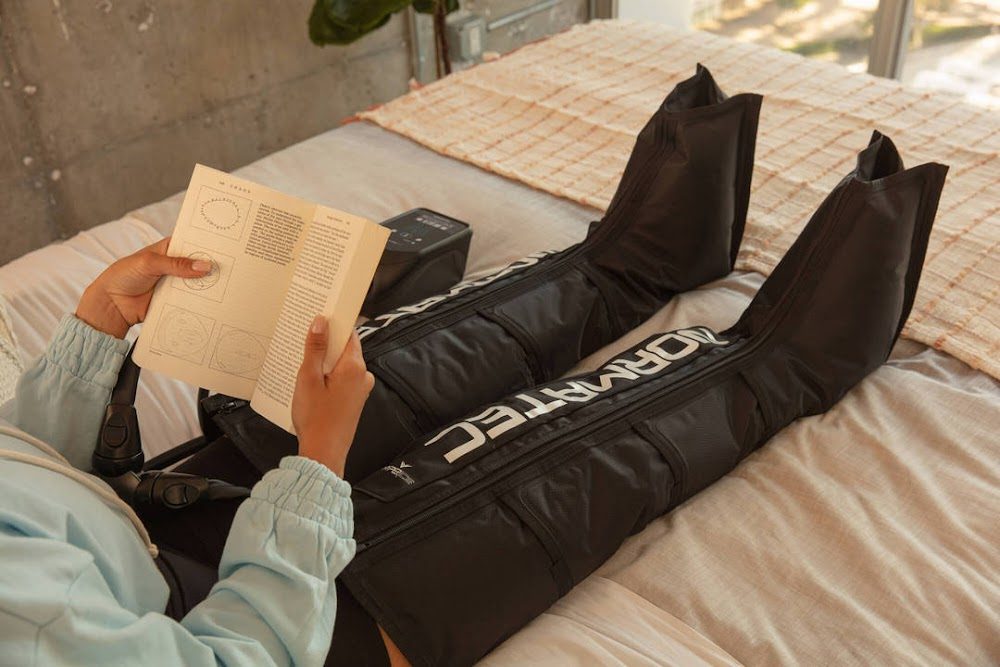 NormaTec lymphatic compression boots at Wellness Origin Spa