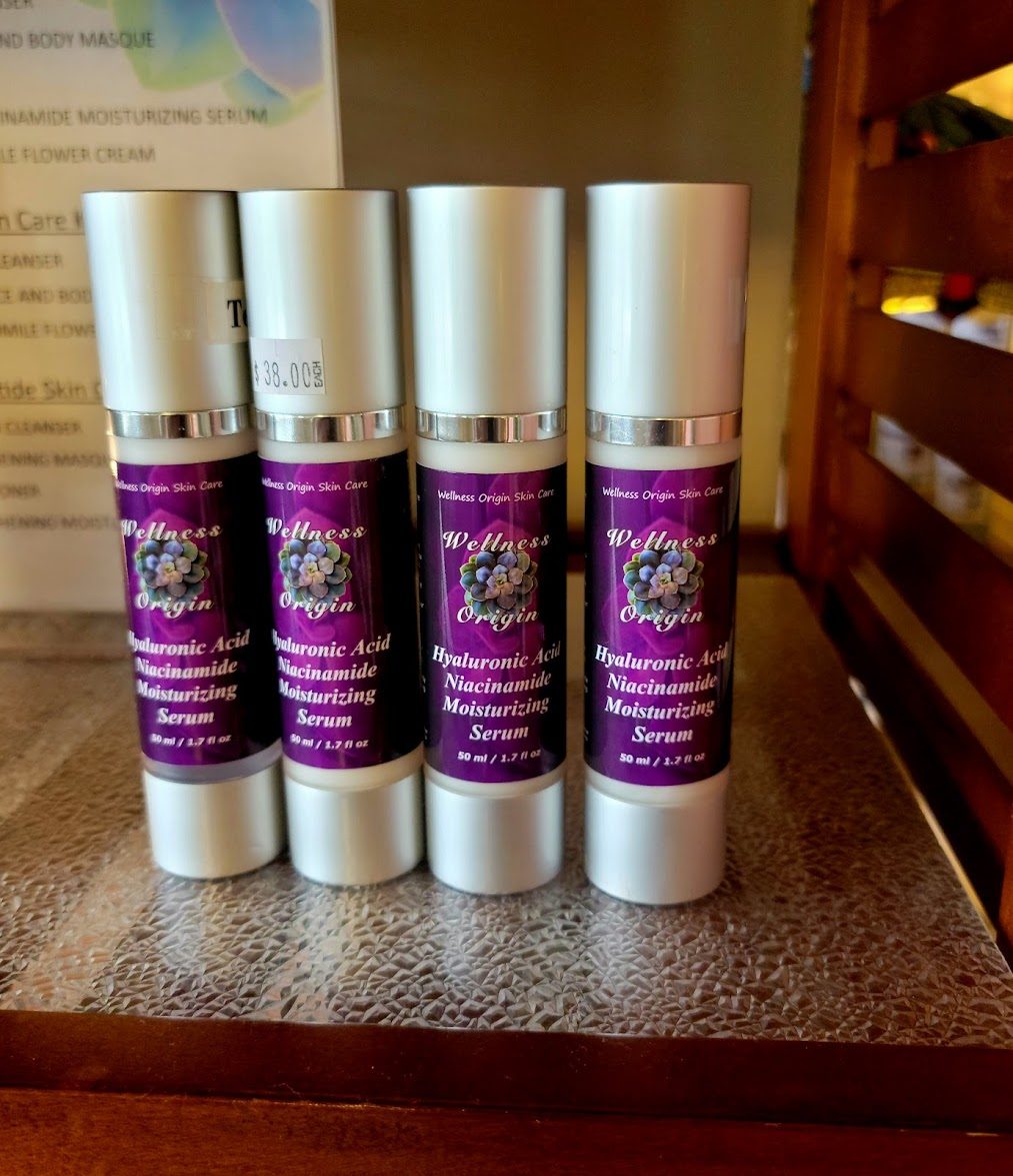 Wellness Origin serums on the retail shelf